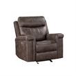 Pemberly Row 3-Piece Fabric Power Living Room Set in Mocha Polyester