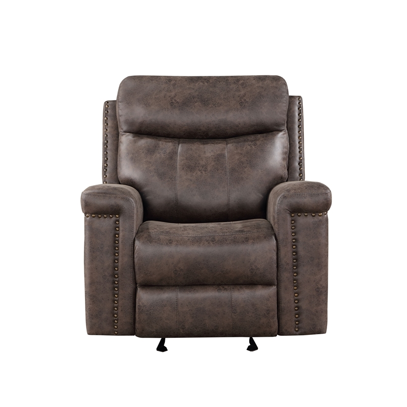 Pemberly Row 3-Piece Fabric Power Living Room Set in Mocha Polyester
