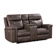 Pemberly Row 3-Piece Fabric Power Living Room Set in Mocha Polyester