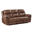 Pemberly Row 3-Piece Fabric Power Living Room Set in Brown Polyester