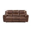 Pemberly Row 3-Piece Fabric Power Living Room Set in Brown Polyester