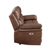 Pemberly Row 3-Piece Fabric Power Living Room Set in Brown Polyester
