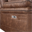 Pemberly Row 3-Piece Fabric Power Living Room Set in Brown Polyester
