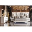 Pemberly Row 7-Piece King Bedroom Set in White Wood with Mylar Accents