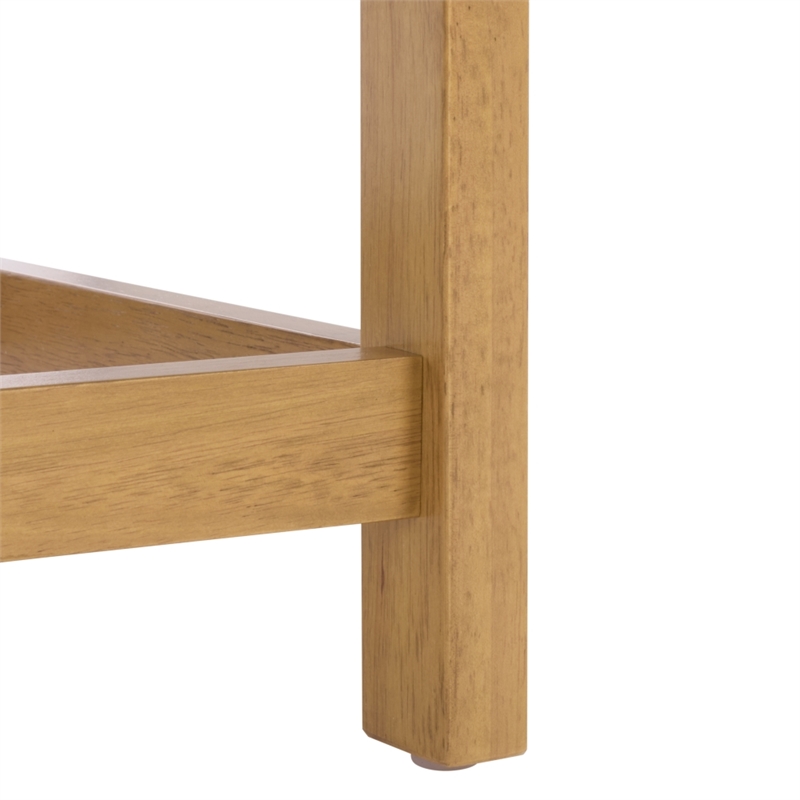Pemberly Row Wood 1 Drawer Nightstand with Shelf in Natural Finish