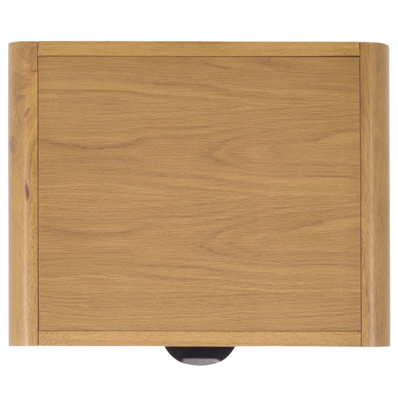 Pemberly Row Wood 1 Drawer Nightstand with Shelf in Natural Finish