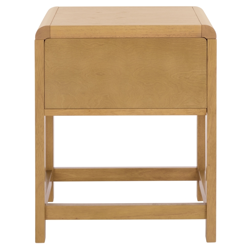 Pemberly Row Wood 1 Drawer Nightstand with Shelf in Natural Finish