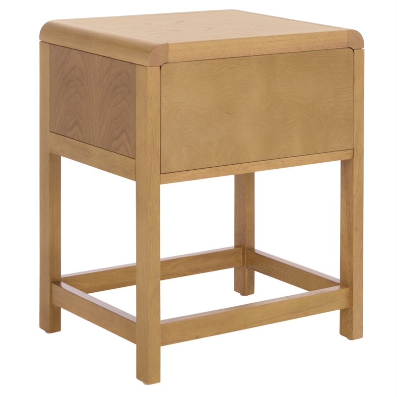 Pemberly Row Wood 1 Drawer Nightstand with Shelf in Natural Finish