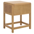 Pemberly Row Wood 1 Drawer Nightstand with Shelf in Natural Finish