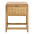 Pemberly Row Wood 1 Drawer Nightstand with Shelf in Natural Finish