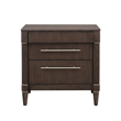 Pemberly Row 3-Drawer Nightstand with USB Ports in Piano Brown Finish