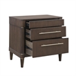 Pemberly Row 3-Drawer Nightstand with USB Ports in Piano Brown Finish