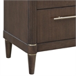 Pemberly Row 3-Drawer Nightstand with USB Ports in Piano Brown Finish