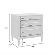 Pemberly Row 3-Drawer Nightstand with USB Ports in Piano Brown Finish