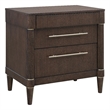 Pemberly Row 3-Drawer Nightstand with USB Ports in Piano Brown Finish