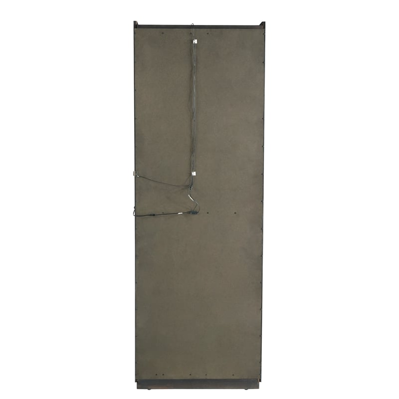 Pemberly Row Side Entry Curio Cabinet in Espresso Brown Wood with Lighting