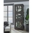 Pemberly Row Side Entry Curio Cabinet in Espresso Brown Wood with Lighting
