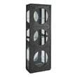 Pemberly Row Side Entry Curio Cabinet in Espresso Brown Wood with Lighting