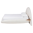 Pemberly Row Cream King Floating Bed with Shelves and Boucle Upholstery
