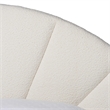 Pemberly Row Cream King Floating Bed with Shelves and Boucle Upholstery