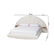 Pemberly Row Cream King Floating Bed with Shelves and Boucle Upholstery