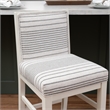 Pemberly Row Set of 2 Counter Stools in White Maple with Gray Upholstery Stripes