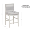 Pemberly Row Set of 2 Counter Stools in White Maple with Gray Upholstery Stripes