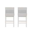Pemberly Row Set of 2 Counter Stools in White Maple with Gray Upholstery Stripes