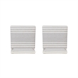 Pemberly Row Set of 2 Counter Stools in White Maple with Gray Upholstery Stripes