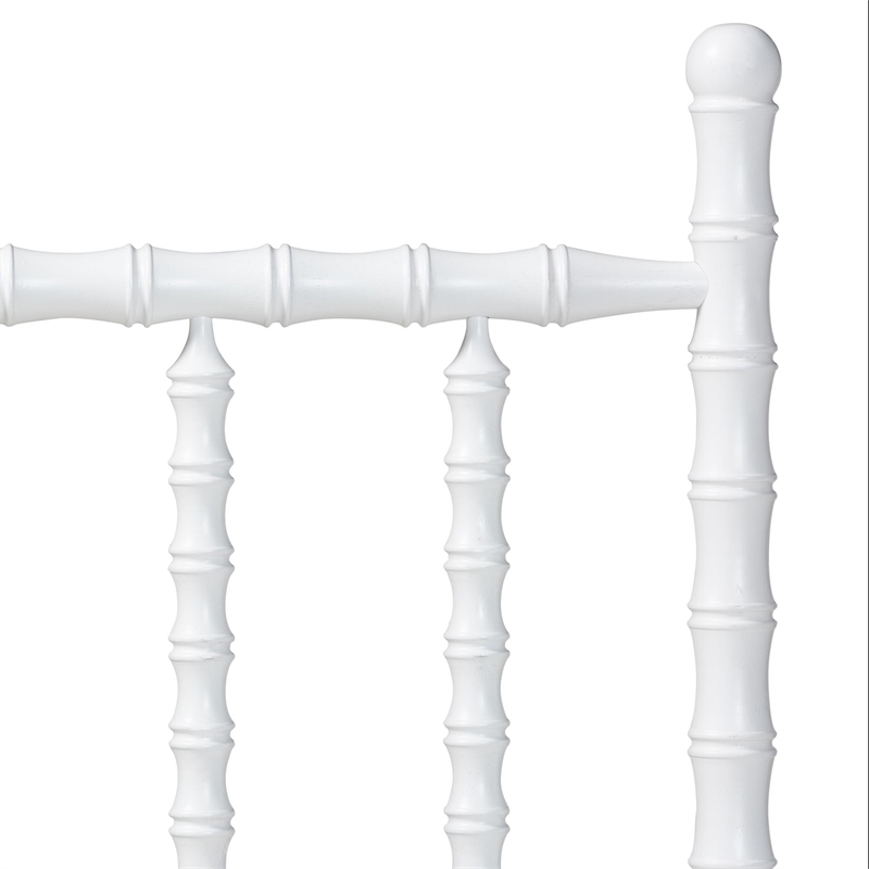 Pemberly Row Edaline Bamboo-Inspired Wood Queen Headboard in White