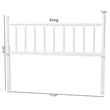 Pemberly Row Edaline Bamboo-Inspired Wood Queen Headboard in White