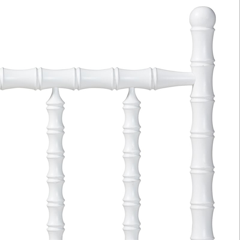 Pemberly Row Edaline Bamboo-Inspired Wood King Headboard in White
