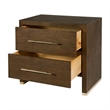 Pemberly Row 28 in Wide Cocoa Brown 2 Drawer Nightstand in Wood
