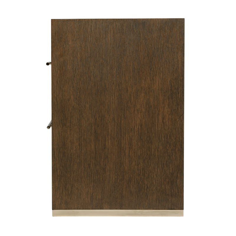 Pemberly Row 28 in Wide Cocoa Brown 2 Drawer Nightstand in Wood