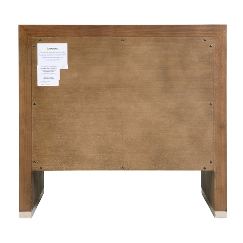 Pemberly Row 28 in Wide Cocoa Brown 2 Drawer Nightstand in Wood