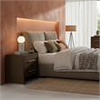 Pemberly Row 28 in Wide Cocoa Brown 2 Drawer Nightstand in Wood