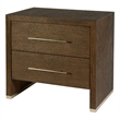 Pemberly Row 28 in Wide Cocoa Brown 2 Drawer Nightstand in Wood
