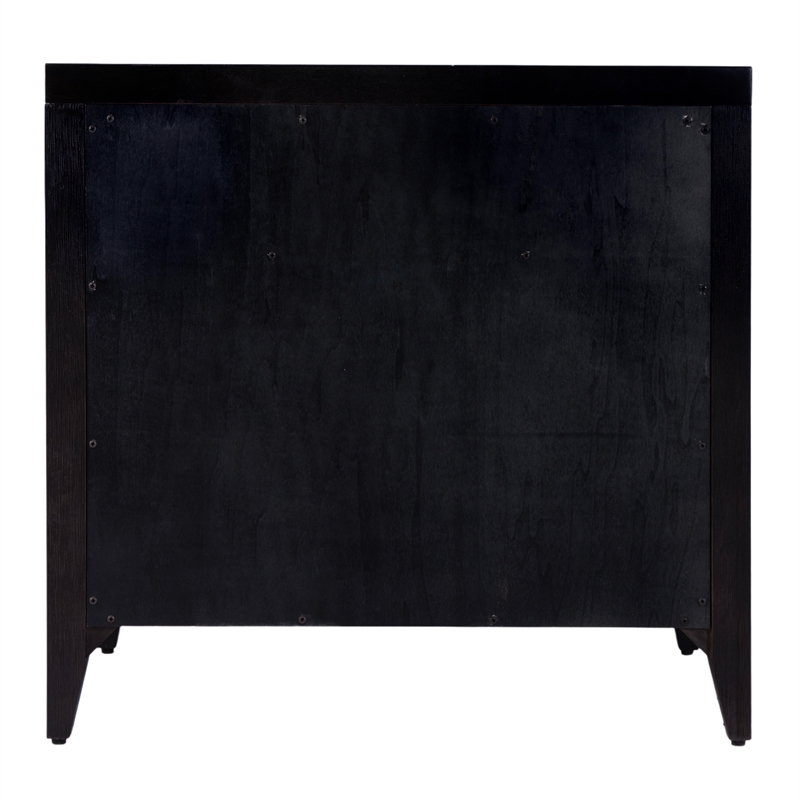 Pemberly Row 28 in Wide Coffee Brown 2 Drawer Nightstand in Wood