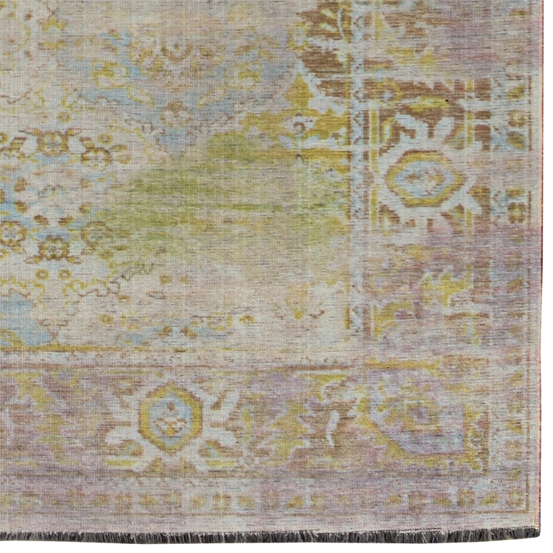 Pemberly Row 2' x 3' Polyester Accent Rug in Lilac and Green