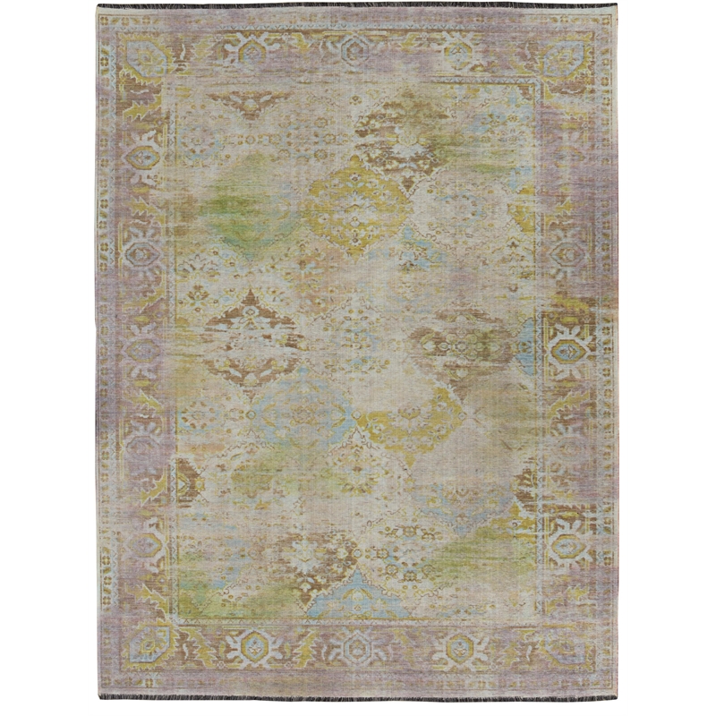 Pemberly Row 2' x 3' Polyester Accent Rug in Lilac and Green