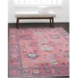 Pemberly Row 5' x 7' Polyester Area Rug in Pink and Blue