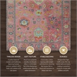 Pemberly Row 5' x 7' Polyester Area Rug in Pink and Blue