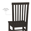 Pemberly Row Set of 2 High Slat Back Side Dining Chairs in Matte Black Wood