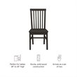 Pemberly Row Set of 2 High Slat Back Side Dining Chairs in Matte Black Wood