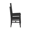 Pemberly Row Set of 2 High Slat Back Side Dining Chairs in Matte Black Wood