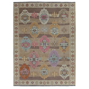Pemberly Row 3' X 5' Accent Rug in Brown and Beige Polyester Chenille