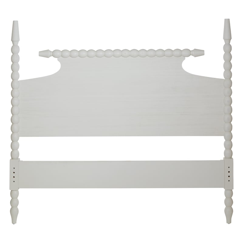 Pemberly Row Spindle Headboard in Mahogany with Antique White Finish