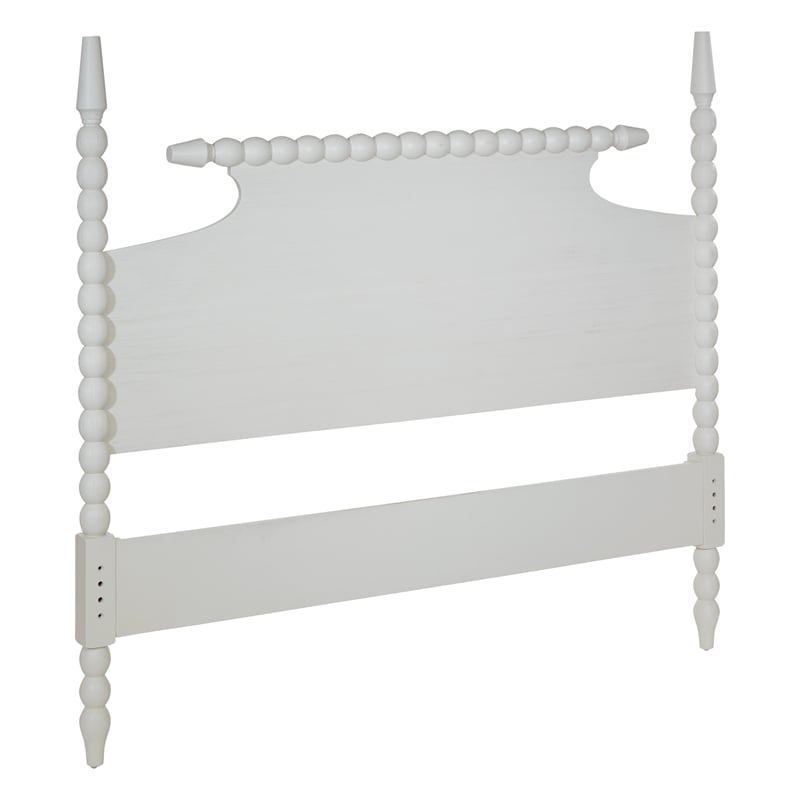 Pemberly Row Spindle Headboard in Mahogany with Antique White Finish