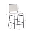 Pemberly Row Counter Stool with Sling Cream Fabric Seat and Black Frame