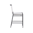 Pemberly Row Counter Stool with Sling Cream Fabric Seat and Black Frame